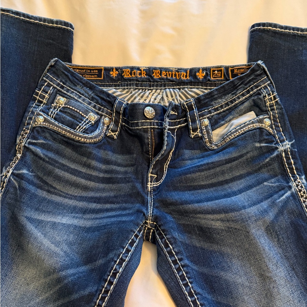 Rock Revival Women’s Dark Wash Bootcut Jeans Rosalin